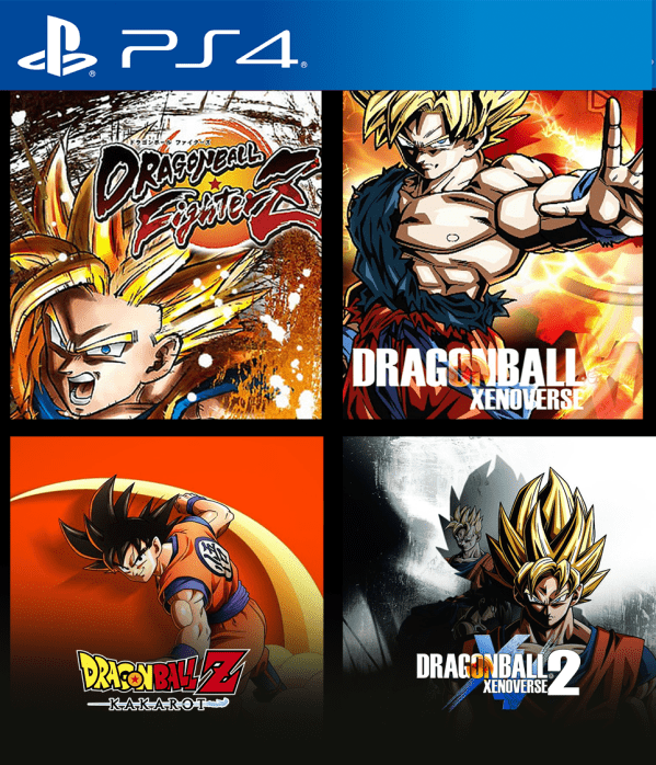 Combo Dragon Ball Kakarot, Dragon Ball Fighterz, Dragon Ball Xenoverse 1 y Dragon Ball Xenoverse 2 - PlayStation 4